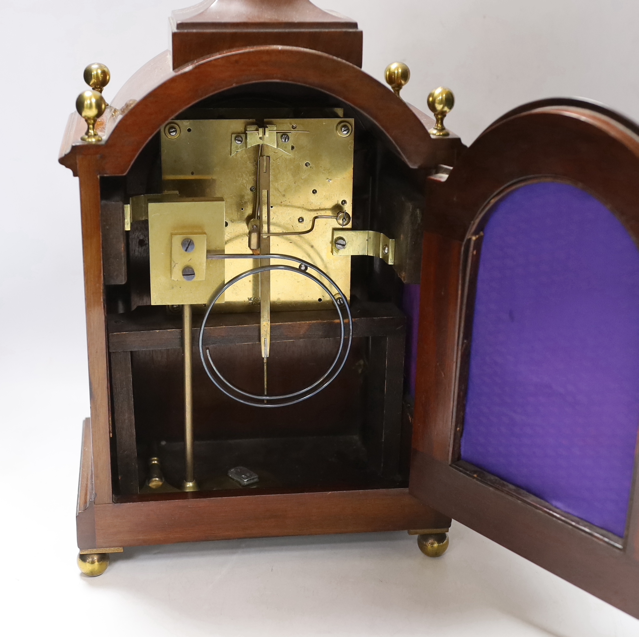 An Edwardian Regency design bracket clock, 42cm high